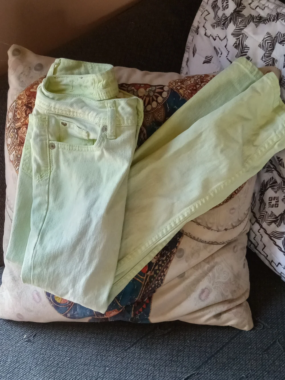 Kids Slim Stretch Jeans in Pale Mint Green JUSTICE BRAND
